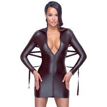 Lade das Bild in den Galerie-Viewer, Langarm Kleid im Mattlook S-XL Ärmel mit Bondage-Ringen &quot;Grith&quot;
