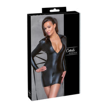 Lade das Bild in den Galerie-Viewer, Langarm Kleid im Mattlook S-XL Ärmel mit Bondage-Ringen &quot;Grith&quot;
