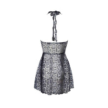 Lade das Bild in den Galerie-Viewer, Minikleid S-XL in Schlangen-Optik mit Neckholder &quot;Simea&quot;
