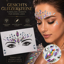 Lade das Bild in den Galerie-Viewer, Gesichts-Glitzersteine Face Jewels Set für Festival und Karneval