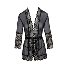 Lade das Bild in den Galerie-Viewer, Kurzer Damen Kimono S-XL Tüll mit edler Effekt-Spitze &quot;Yvette&quot;
