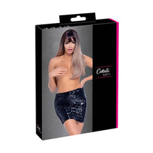 Lade das Bild in den Galerie-Viewer, Minirock schwarz S-XL mit schillernden Pailletten &quot;Zosia&quot;
