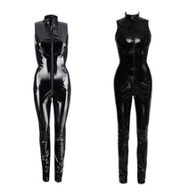 Lade das Bild in den Galerie-Viewer, Damen Lack Overall M - XL mit kleinem Stehkragen "Fresa"