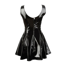 Lade das Bild in den Galerie-Viewer, Damen Lack Kleid S - XXL schwarz mit ausgestelltem Rockteil &quot;Sonja&quot;