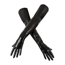Lade das Bild in den Galerie-Viewer, Latex Handschuhe schwarz S-XL Ellenbogen lang

