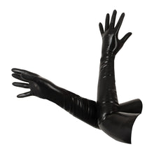 Lade das Bild in den Galerie-Viewer, Latex Handschuhe schwarz S-XL Ellenbogen lang
