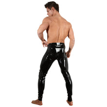 Lade das Bild in den Galerie-Viewer, Unisex Latex Leggings schwarz M-2XL mit 3-Wege-Reißverschluss &quot;Joey&quot;
