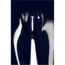 Lade das Bild in den Galerie-Viewer, Unisex Latex Leggings schwarz M-2XL mit 3-Wege-Reißverschluss &quot;Joey&quot;
