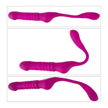 Lade das Bild in den Galerie-Viewer, Silikon Stoß-Vibrator mit Klopf-Impulsen + Klitoris-Arm - 40cm
