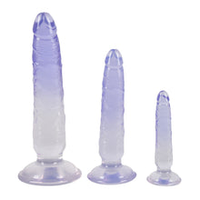 Lade das Bild in den Galerie-Viewer, 3-tlg. Analdildo-Set blau im Penislook mit starkem Saugfuß
