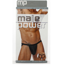 Lade das Bild in den Galerie-Viewer, Männer String S - XL schwarz Wetlook mit dehnbaren Riemen