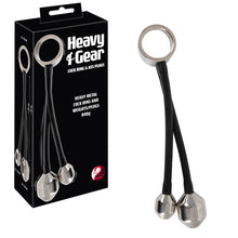 Lade das Bild in den Galerie-Viewer, Metall Penisring mit 2 Plug-Gewichten 840 gramm