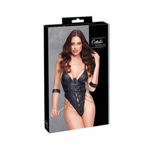 Lade das Bild in den Galerie-Viewer, Damen Body Lederimitat Schwarz - Armfesseln und Ketten "Aneta"
