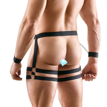 Lade das Bild in den Galerie-Viewer, Herren Harness Riemen Schwarz mit Handfesseln S-3XL
