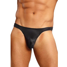 Lade das Bild in den Galerie-Viewer, Herren Bong String S - XL leicht glänzend schwarz von Male Power
