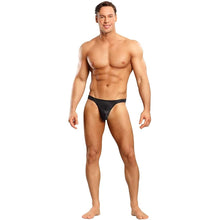 Lade das Bild in den Galerie-Viewer, Herren Bong String S - XL leicht glänzend schwarz von Male Power
