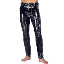 Lade das Bild in den Galerie-Viewer, Herren Lackhose Skinny Fit Schwarz Clubwear "Abalo"