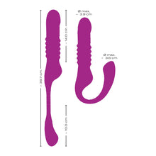 Lade das Bild in den Galerie-Viewer, Silikon Stoß-Vibrator mit Klopf-Impulsen + Klitoris-Arm - 40cm
