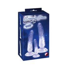 Lade das Bild in den Galerie-Viewer, 3-tlg. Analdildo-Set blau im Penislook mit starkem Saugfuß
