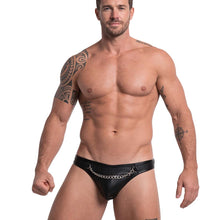 Lade das Bild in den Galerie-Viewer, Herren String Lederimitat mit Karabinerkette "Tom"