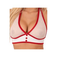 Lade das Bild in den Galerie-Viewer, Damen Krankenschwester Kostüm Mesh Weiß Rot, S-XL "Trixi"