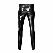 Lade das Bild in den Galerie-Viewer, Herren Lackhose Skinny Fit Schwarz Clubwear "Abalo"