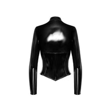 Lade das Bild in den Galerie-Viewer, Kurze Lack-Jacke M-2XL langarm mit Stehkragen &quot;Nele&quot;
