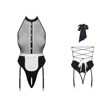 Lade das Bild in den Galerie-Viewer, Damen Maid Body mit Strumpfhaltern, S-XL "Inga"