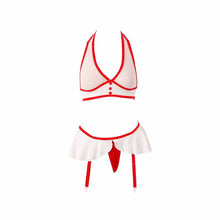 Lade das Bild in den Galerie-Viewer, Damen Krankenschwester Kostüm Mesh Weiß Rot, S-XL "Trixi"