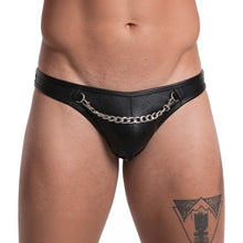Lade das Bild in den Galerie-Viewer, Herren String Lederimitat mit Karabinerkette "Tom"