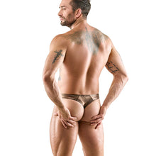 Lade das Bild in den Galerie-Viewer, Herren String in Metallic Bronze Glanzoptik, M-3XL "Owen"