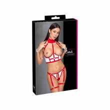 Lade das Bild in den Galerie-Viewer, Damen Krankenschwester Dessous Set Weiß Rot "Kiska"