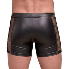 Lade das Bild in den Galerie-Viewer, Herren Boxershorts Wetlook mit Netz Schwarz, M-2XL "Enzo"