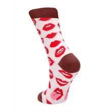 Lade das Bild in den Galerie-Viewer, Lustige Socken 36 - 46 mit rotem Kussmund unisex Strümpfe
