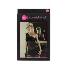 Lade das Bild in den Galerie-Viewer, Sexy Dessous Minikleid S-L schwarz im One-Shoulder-Style
