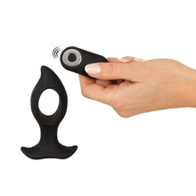 Lade das Bild in den Galerie-Viewer, Analplug im Loch-Design mit Vibration + Fernbedienung - 12 cm
