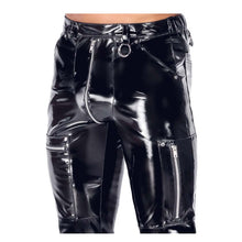 Lade das Bild in den Galerie-Viewer, Herren Lackhose Skinny Fit Schwarz Clubwear "Abalo"