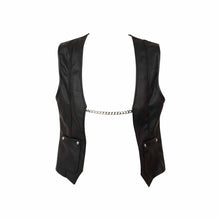 Lade das Bild in den Galerie-Viewer, Herren Weste Biker Style Lederimitat mit Kette "Chuck"