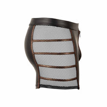 Lade das Bild in den Galerie-Viewer, Herren Boxershorts Wetlook mit Netz Schwarz, M-2XL "Enzo"