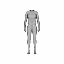 Lade das Bild in den Galerie-Viewer, Schwarzer transparenter Netz Catsuit Damen Ganzkörperanzug Größe L
