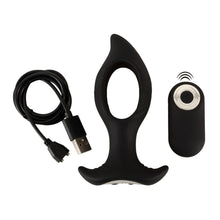 Lade das Bild in den Galerie-Viewer, Analplug im Loch-Design mit Vibration + Fernbedienung - 12 cm
