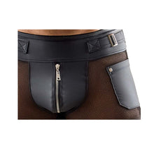 Lade das Bild in den Galerie-Viewer, Herren Pants Wetlook Schwarz mit Reißverschluss "Diego"