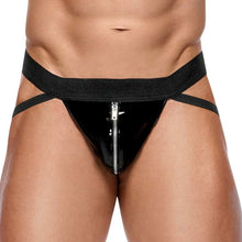 Lade das Bild in den Galerie-Viewer, Herren Lack Jock String M-2XL mit Reißverschluss &quot;Adam&quot;
