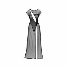 Lade das Bild in den Galerie-Viewer, Transparentes Netzkleid in Größe L mit körpernahem Bodycon Schnitt.
