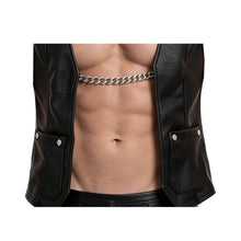 Lade das Bild in den Galerie-Viewer, Herren Weste Biker Style Lederimitat mit Kette "Chuck"