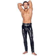 Lade das Bild in den Galerie-Viewer, Herren Lackhose Skinny Fit Schwarz Clubwear "Abalo"