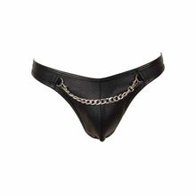 Lade das Bild in den Galerie-Viewer, Herren String Lederimitat mit Karabinerkette "Tom"