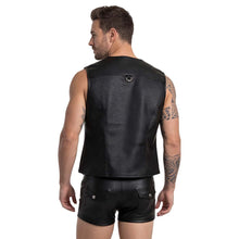 Lade das Bild in den Galerie-Viewer, Herren Weste Biker Style Lederimitat mit Kette "Chuck"