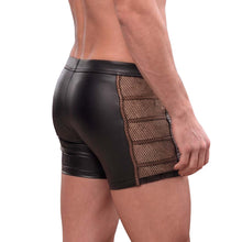 Lade das Bild in den Galerie-Viewer, Herren Boxershorts Wetlook mit Netz Schwarz, M-2XL "Enzo"