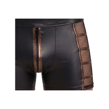 Lade das Bild in den Galerie-Viewer, Herren Boxershorts Wetlook mit Netz Schwarz, M-2XL "Enzo"